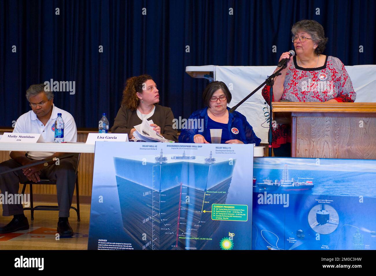 Büro der Verwaltungsrätin (Lisa P. Jackson) - Cocodrie, Louisiana und Oil Disaster Meeting in Dulac, Louisiana (BP-Ölpest) - USEPA-Foto von Eric Vance, Environmental Protection Agency Stockfoto