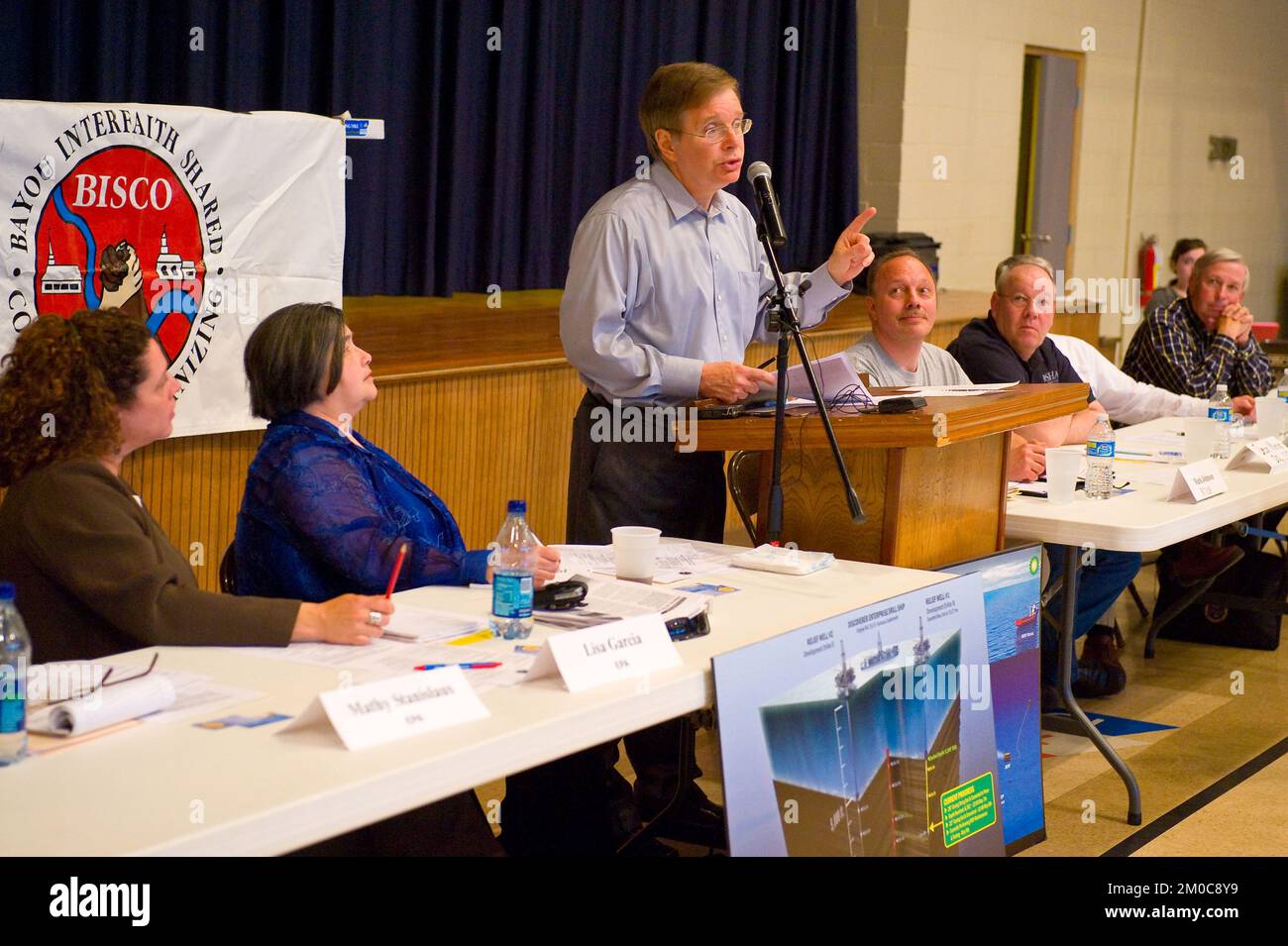 Büro der Verwaltungsrätin (Lisa P. Jackson) - Cocodrie, Louisiana und Oil Disaster Meeting in Dulac, Louisiana (BP-Ölpest) - USEPA-Foto von Eric Vance, Environmental Protection Agency Stockfoto