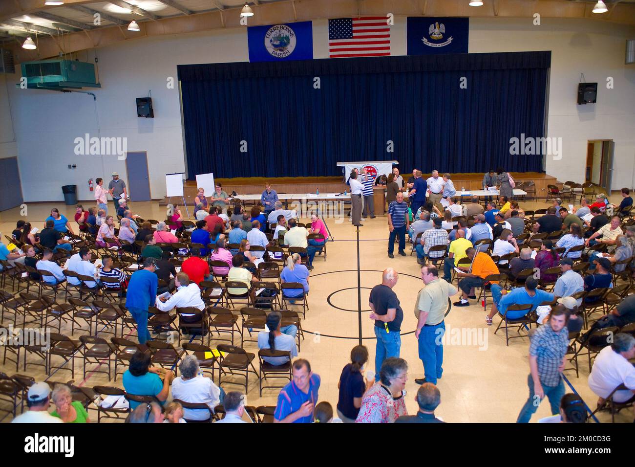Büro der Verwaltungsrätin (Lisa P. Jackson) - Cocodrie, Louisiana und Oil Disaster Meeting in Dulac, Louisiana (BP-Ölpest) - USEPA-Foto von Eric Vance, Environmental Protection Agency Stockfoto