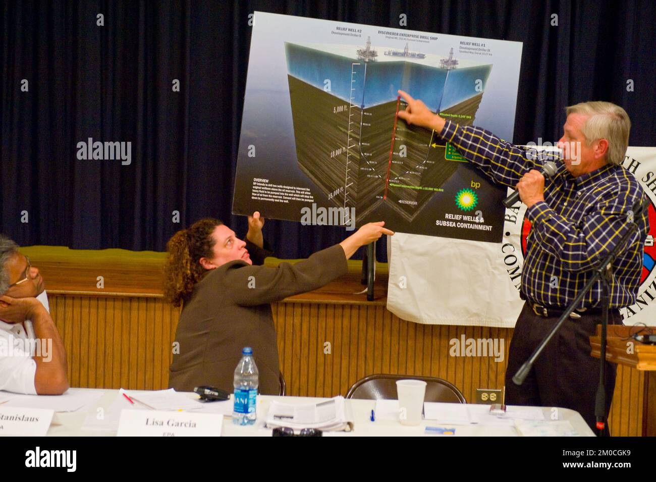 Büro der Verwaltungsrätin (Lisa P. Jackson) - Cocodrie, Louisiana und Oil Disaster Meeting in Dulac, Louisiana (BP-Ölpest) - USEPA-Foto von Eric Vance, Environmental Protection Agency Stockfoto