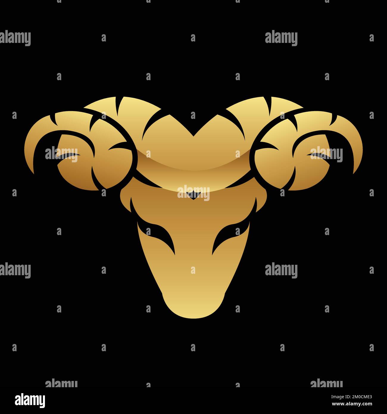 Goldenes glänzendes RAM-Symbol auf schwarzem Hintergrund Stock Vektor