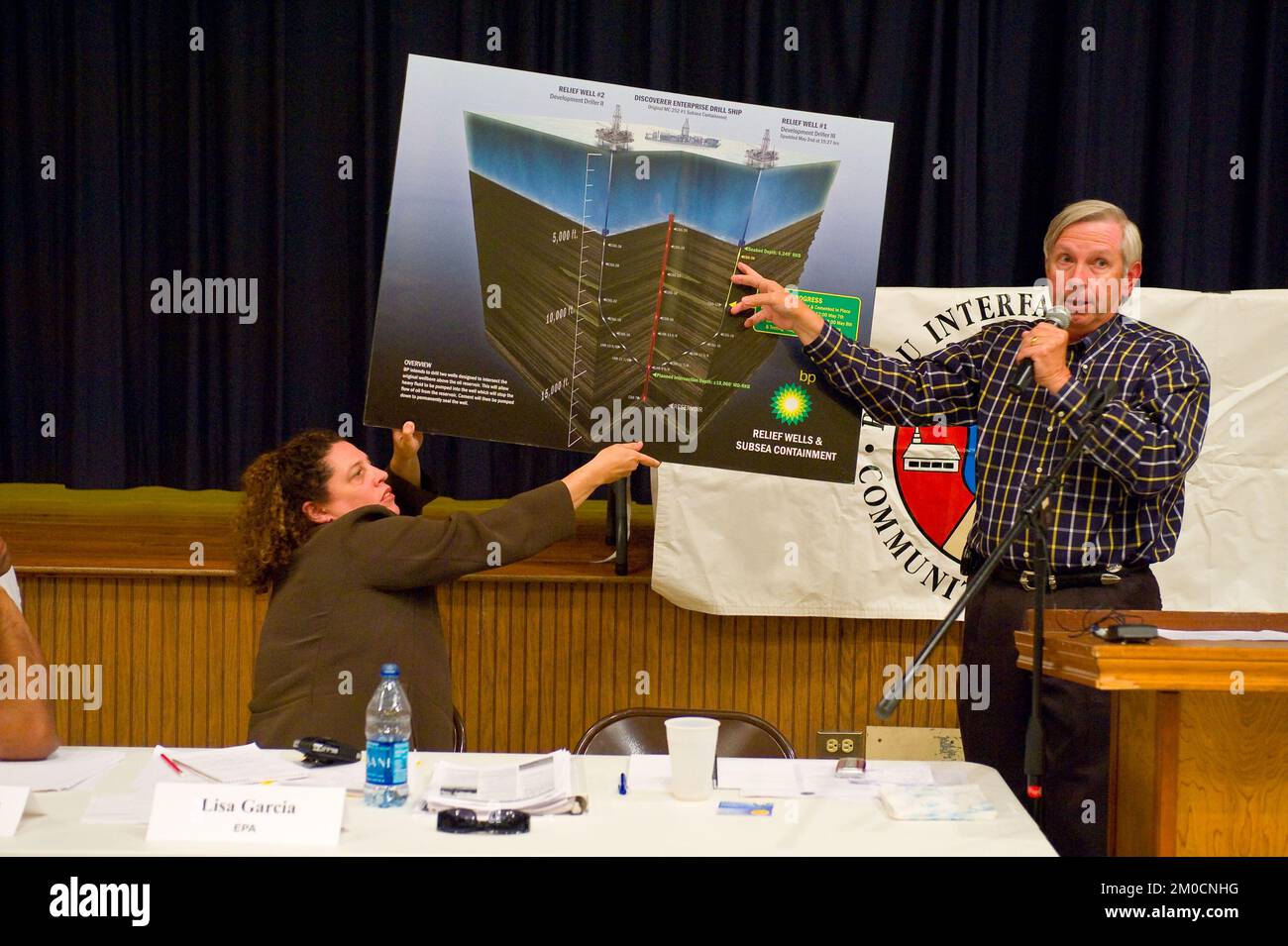 Büro der Verwaltungsrätin (Lisa P. Jackson) - Cocodrie, Louisiana und Oil Disaster Meeting in Dulac, Louisiana (BP-Ölpest) - USEPA-Foto von Eric Vance, Environmental Protection Agency Stockfoto