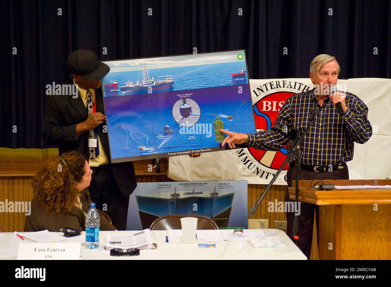 Büro der Verwaltungsrätin (Lisa P. Jackson) - Cocodrie, Louisiana und Oil Disaster Meeting in Dulac, Louisiana (BP-Ölpest) - USEPA-Foto von Eric Vance, Environmental Protection Agency Stockfoto
