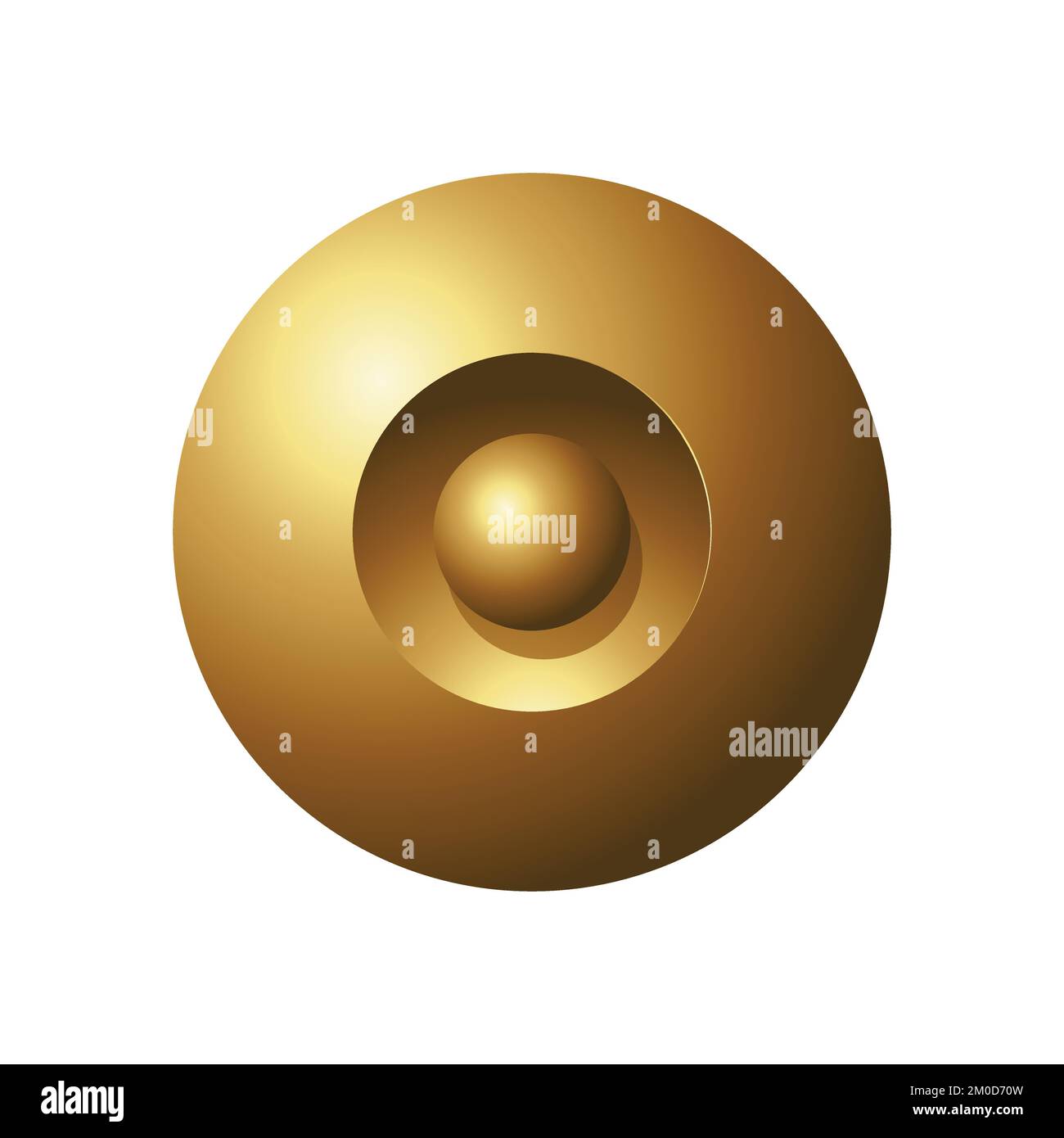 Goldene, glänzende Kugeln auf weißem Hintergrund Stock Vektor