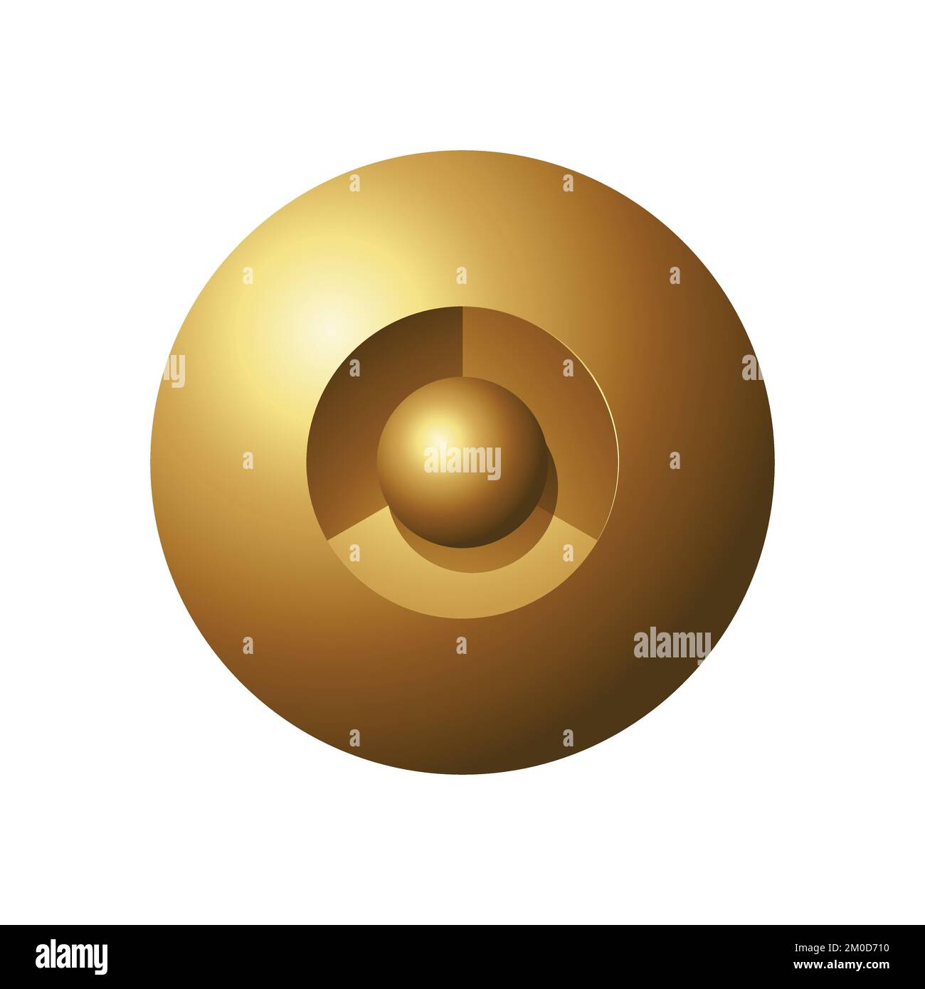 Goldene glänzende Kugeln auf weißem Hintergrund Stock Vektor