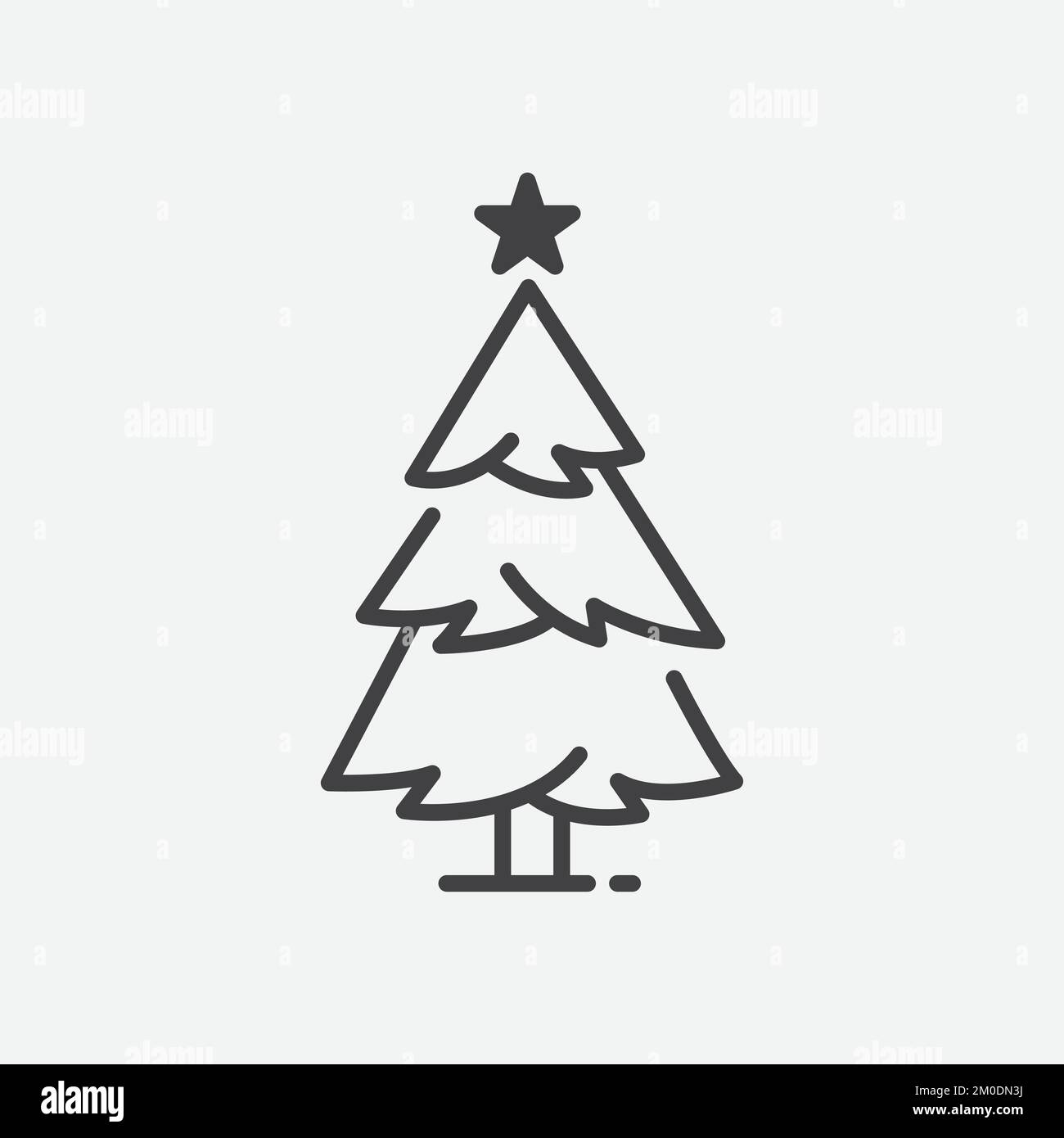 Tannensymbol. Symbol für flaches Weihnachtsbaumdesign. Design-Element für Weihnachten und Neujahr. Weihnachtsbaumschmuck. Vektordarstellung Stock Vektor