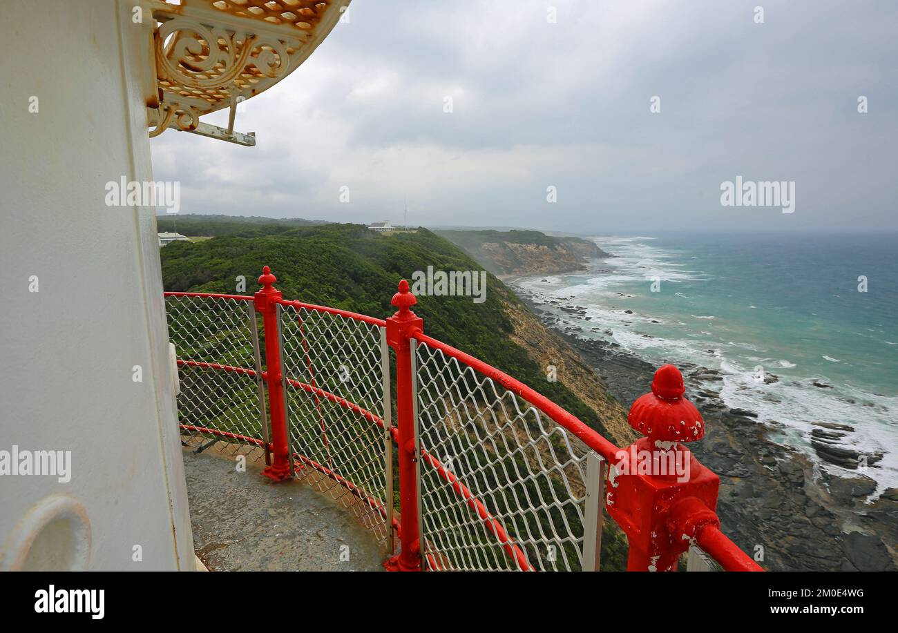 Der Balkon des Leuchtturms von Cape Otway, Australien Stockfoto