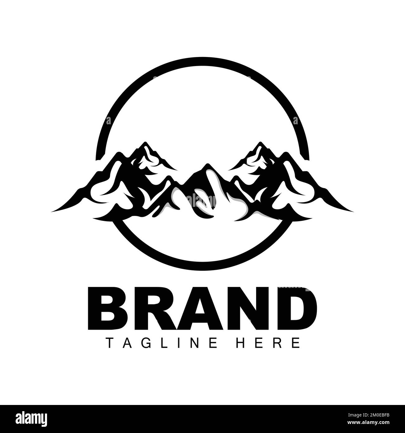 Berglogo, Vector Mountain Climbing, Abenteuer, Design Für Klettern, Kletterausrüstung, Und Marke Mit Mountain Logo Stock Vektor