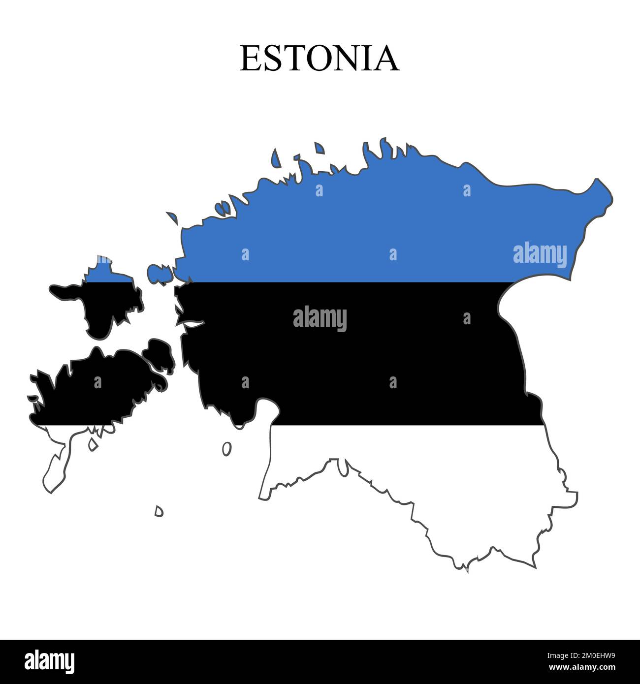 Darstellung des estnischen Kartenvektors. Weltwirtschaft. Berühmtes Land. Nordeuropa. Europa. Skandinavische Region. Stock Vektor
