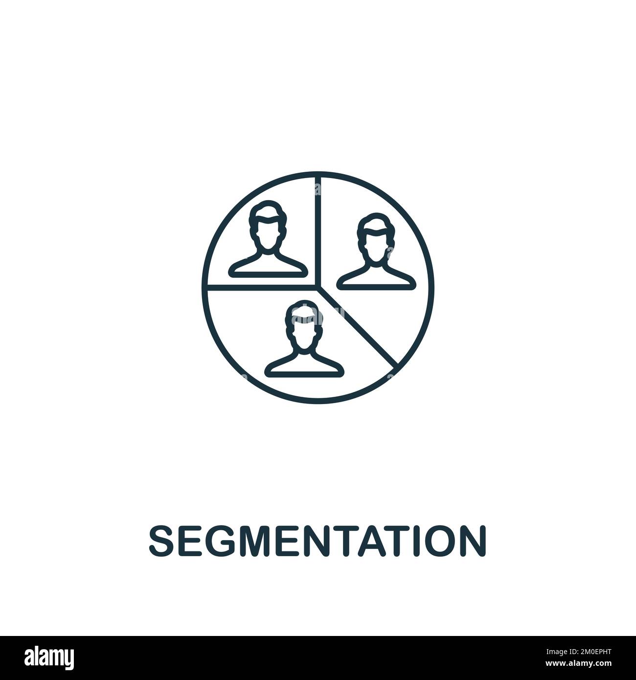 Segmentierungssymbol. Monochromes, einfaches Kundenbeziehungssymbol für Vorlagen, Webdesign und Infografiken Stock Vektor