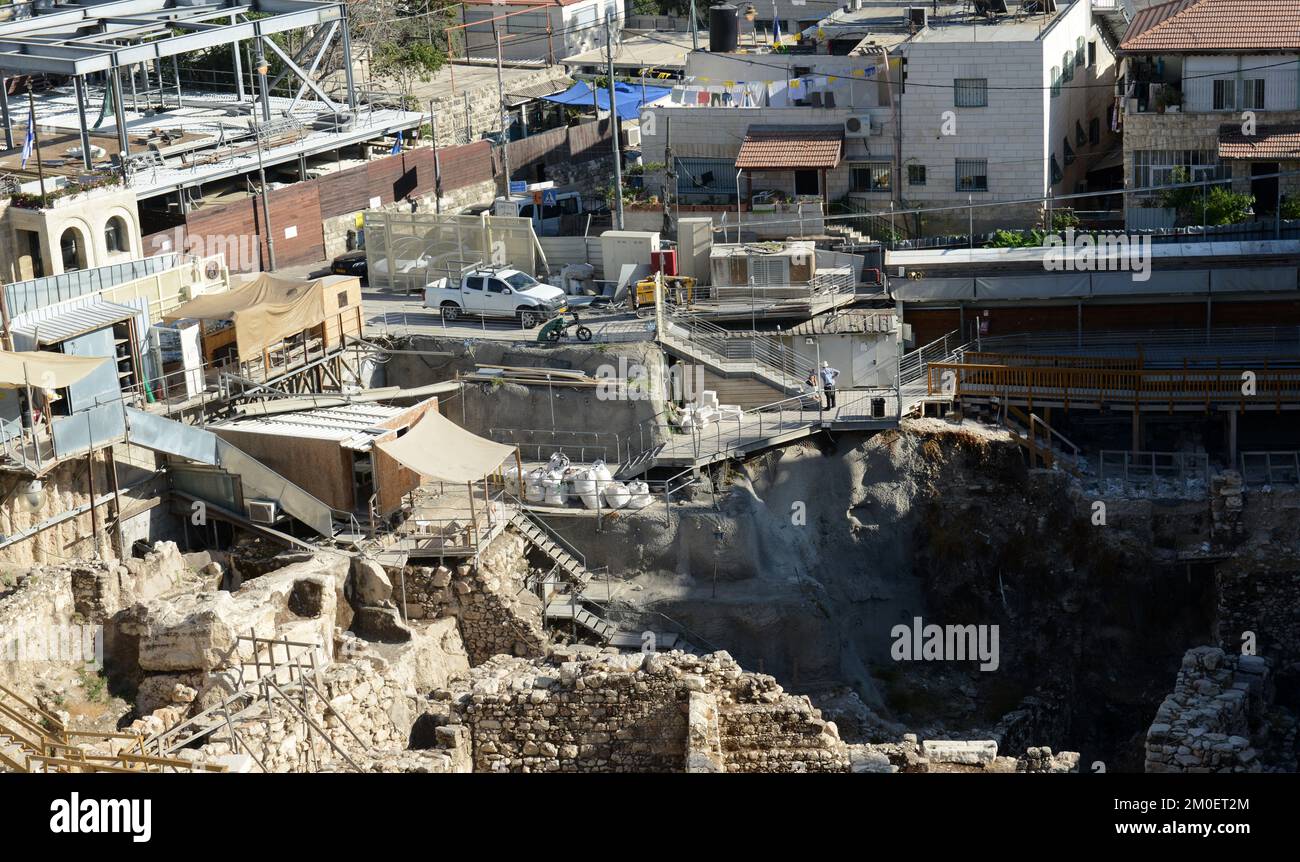 Archäologische Ausgrabungen in der Stadt David, Jerusalem. Stockfoto