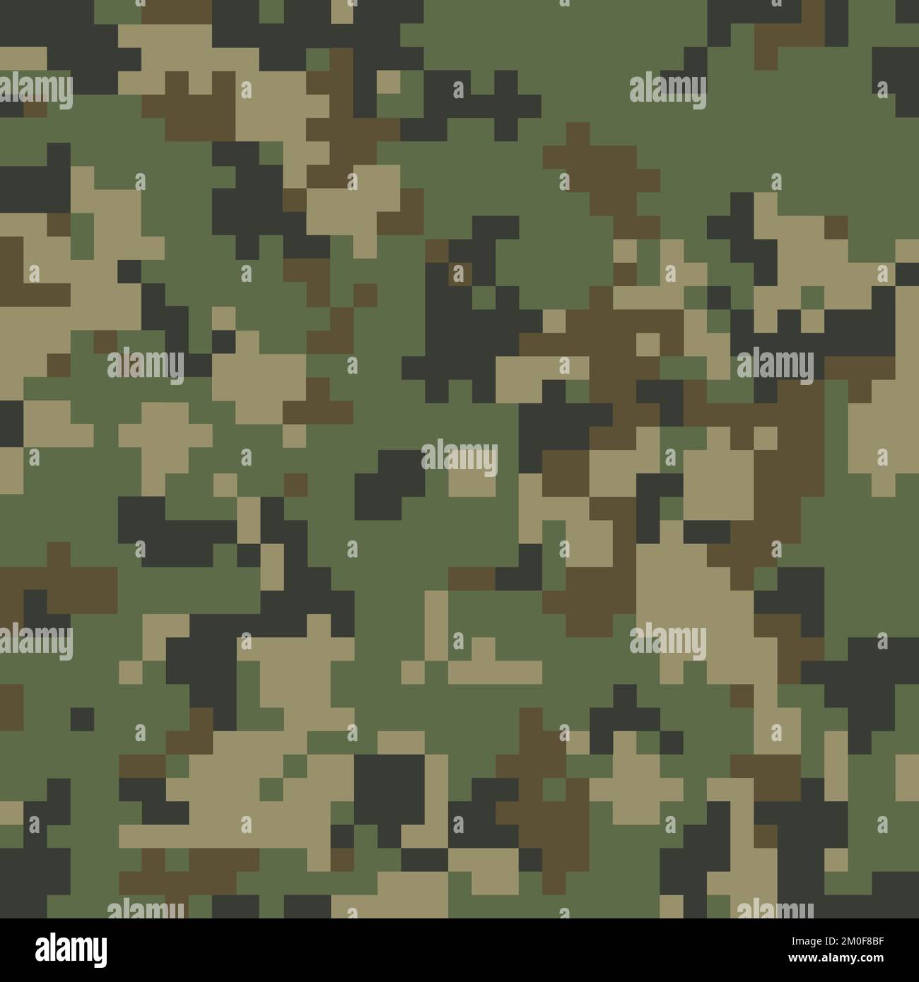 Ukrainische Tarnung MM 14. Pixel nahtlose Militärmuster-Textur Oliven-Farben. Abstraktes Maskierungsdesign für die Armee oder die Jagd. Vektordarstellung Stock Vektor