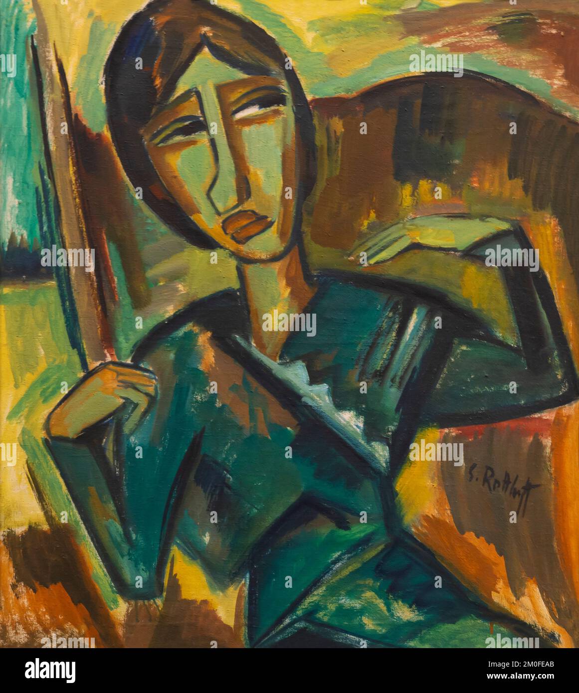 Green Girl, Karl Schmidt-Rottluff, 1915, Berlin Neue Nationalgalerie, Berlin, Deutschland, Europa Stockfoto