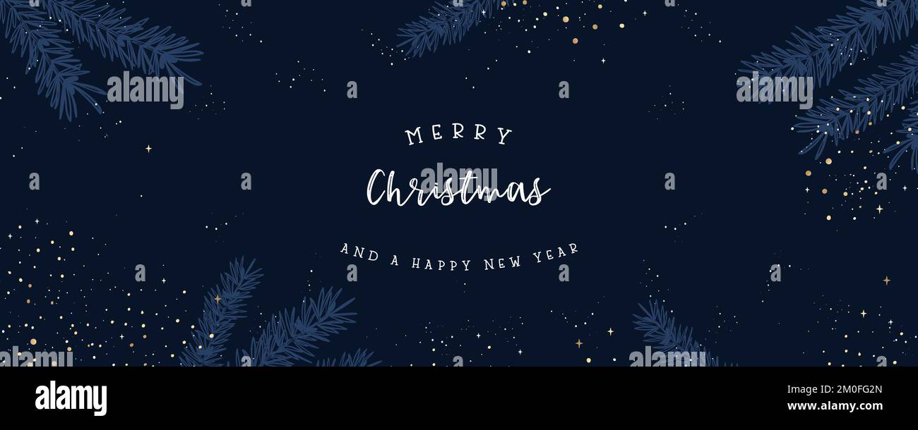Elegantes handgezeichnetes Weihnachtskarten-Design, Vintage-Elemente, ideal für Karten, Einladungen, Banner, Hintergrundbilder - Vektor-Design Stock Vektor