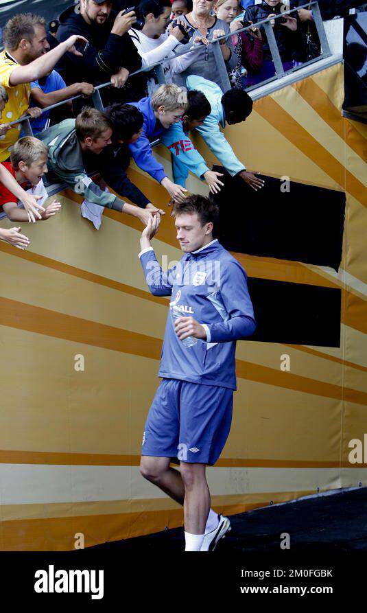 VON POLFOTO: 06/09/2011. Englands Fußballmannschaft unter 21 Jahren trainierte für die Europameisterschaft U21 in Fredericia, Dänemark. Hier sehen Sie Phil Jones, der kürzlich an Manchester United verkauft wurde. FOTOGRAF/ANDERS BROHUS Stockfoto