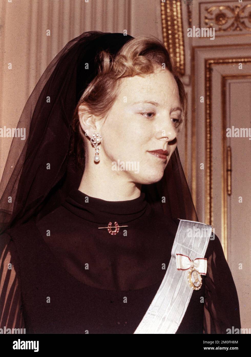 Die kürzlich ernannte Königin Margrethe von Dänemark, nach dem Tod ihres Vaters König Frederik IX Stockfoto