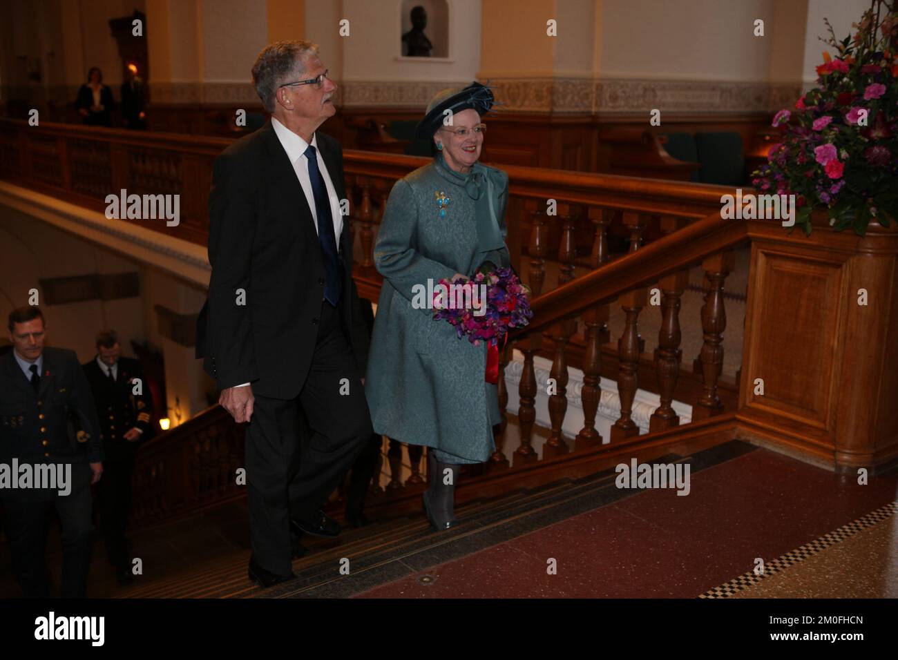 Die Königin von Dänemark, Margrethe II., feiert ihr 40.. Königliches Jubiläum als Monarch der nationâ im Januar 2012. Heute, am 10.. Januar. Die Königin und Prinz Consort Henrik besuchten das dänische Parlament für einen Empfang. (Stine Bistrup/POLFOTO) Stockfoto