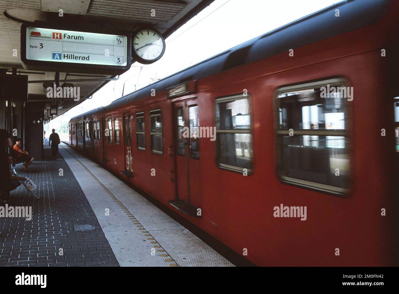 Ein Zug in Dänemark. Stockfoto