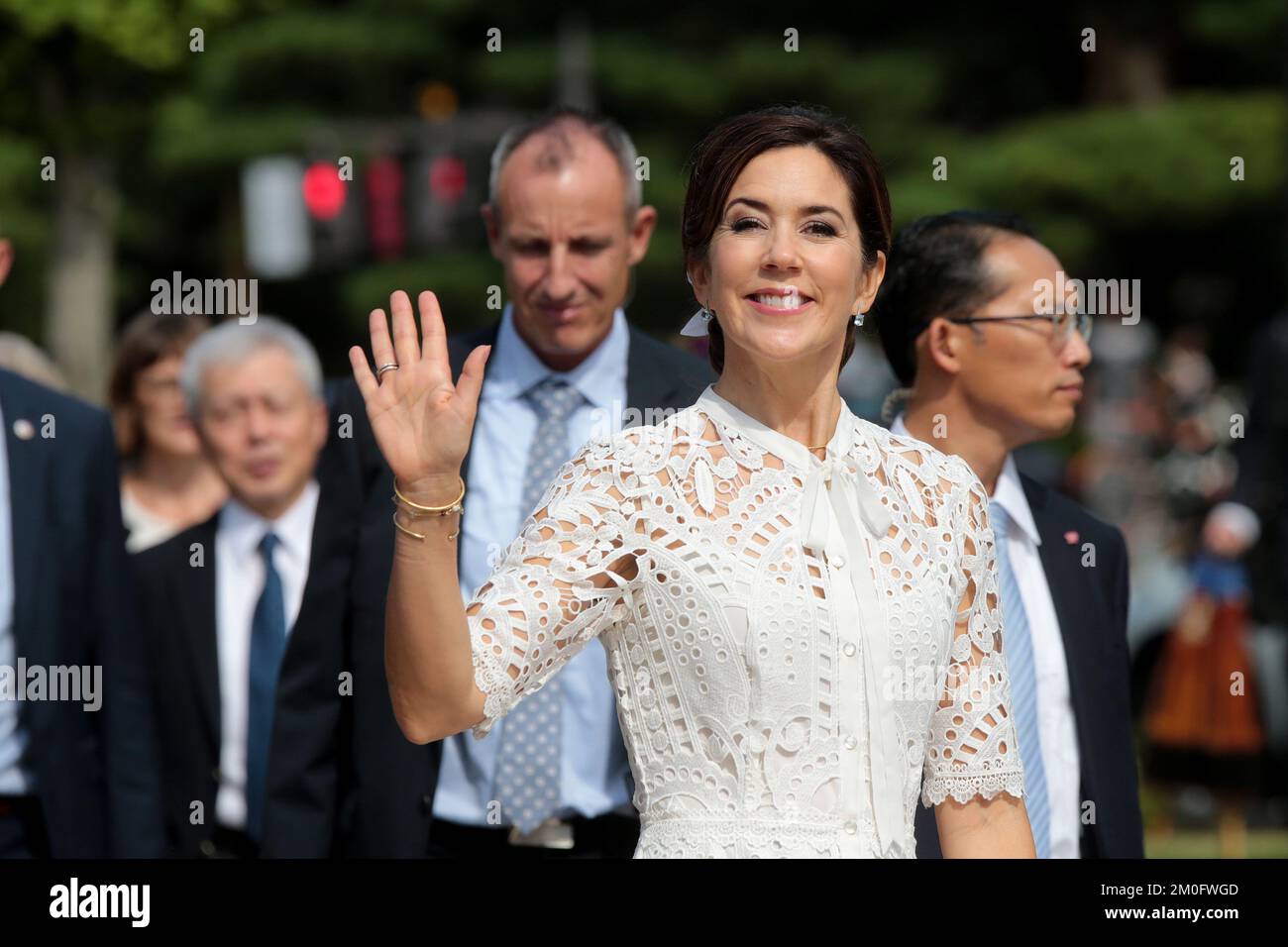 Der dänische Kronprinz Frederik und seine Frau Kronprinzessin Mary besuchen Japan vom 8. Bis 12. Oktober 2017, um die 150 Jahre diplomatischer Beziehungen zwischen Dänemark und Japanâ zu feiern. Während ihres viertägigen Besuchs wird das königliche Paar eine geschäftliche und kulturelle Werbekampagne im Land leiten. ritzau/Niels Henrik-Staudamm. Stockfoto