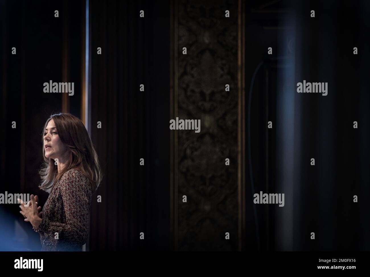 Am 10. 2018. Oktober überreichte HRH Crown Princess Mary den CSR Sustainable Business Award auf der CSR-Konferenz im Kopenhagener Börsengebäude. Die diesjährige Auszeichnung ging an den Vice CEO von A.P. Moller-Maersk Claus V Hemmingsen. Stockfoto