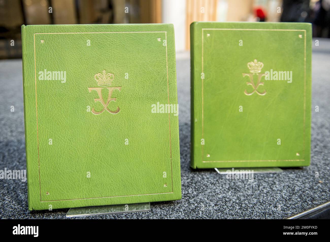 Am 23. 2019. April nahm HRH Kronprinz Frederik an der Veröffentlichung von 15 neuen Büchern über Dänemark von Trap Denmark Teil. In den Büchern werden die verschiedenen Gebiete Dänemarks in Bezug auf Geschichte, Demografie und Geografie beschrieben. Der Kronprinz ist Beschützer des Trap-Danmark-Projekts. Stockfoto