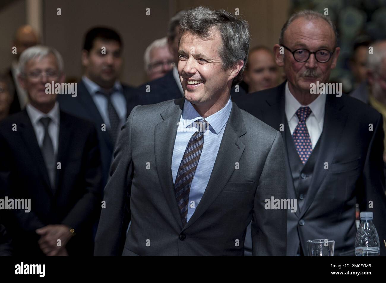 Am 23. 2019. April nahm HRH Kronprinz Frederik an der Veröffentlichung von 15 neuen Büchern über Dänemark von Trap Denmark Teil. In den Büchern werden die verschiedenen Gebiete Dänemarks in Bezug auf Geschichte, Demografie und Geografie beschrieben. Der Kronprinz ist Beschützer des Trap-Danmark-Projekts. Stockfoto