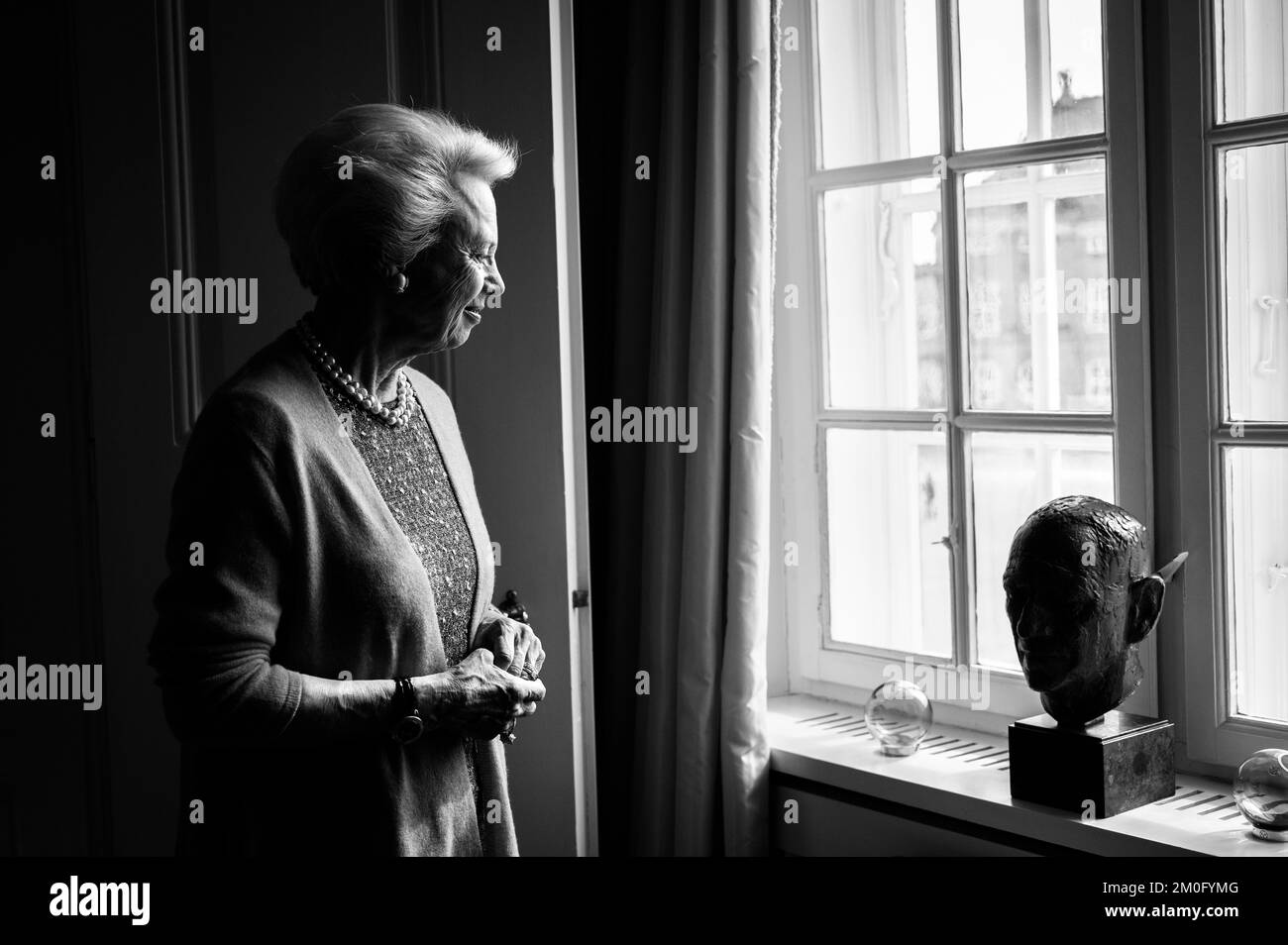 Prinzessin Benedikte feiert am 29. 2019. April ihren 75.. Geburtstag. Für den Anlass wurden neue Porträts von ihr in ihrer Wohnung im Schloss Amalienborg aufgenommen. Fotografiert am 24.. April Stockfoto