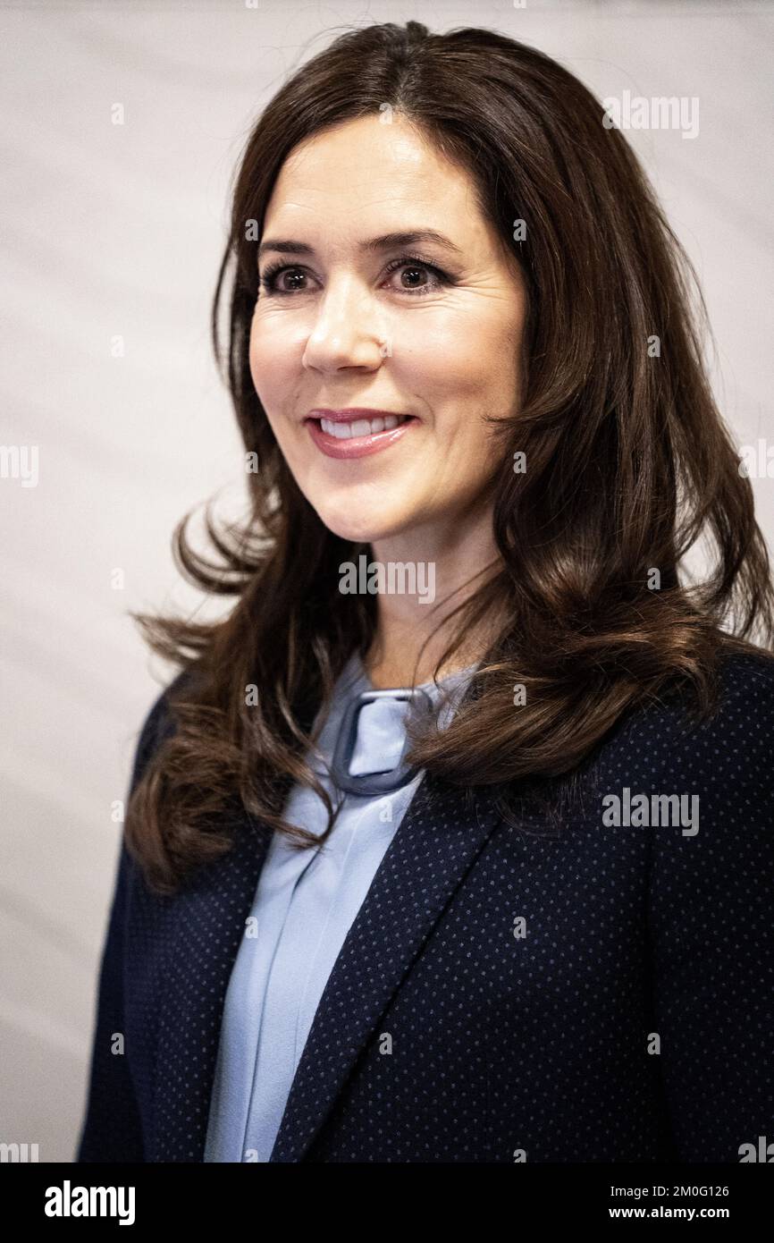 Die Kronprinzessin Mary besucht das Rigshospitalet-Zentrum für Herz-, Gefäß-, Lungen- und Infektionskrankheiten am 28.. November 2019. (Foto: Ida Guldbæk Arentsen/Ritzau Scanpix) Stockfoto