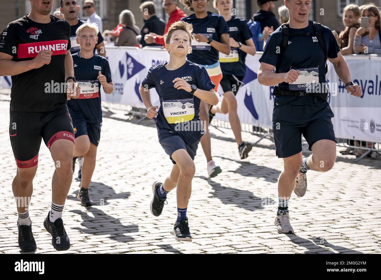 Prinz Vincent führt das 1-Meilen-Rennen während des Royal Run in Kopenhagen durch. Sonntag, 12. September 2021. (Foto: Mads Claus Rasmussen/Ritzau Scanpix) Stockfoto