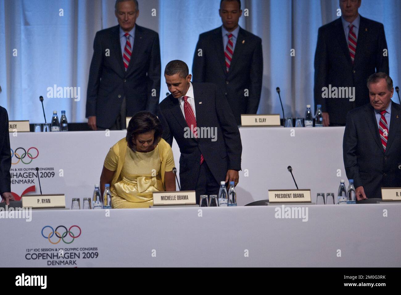 Barack und Michelle Obama im Bella Center in Kopenhagen bei der ...