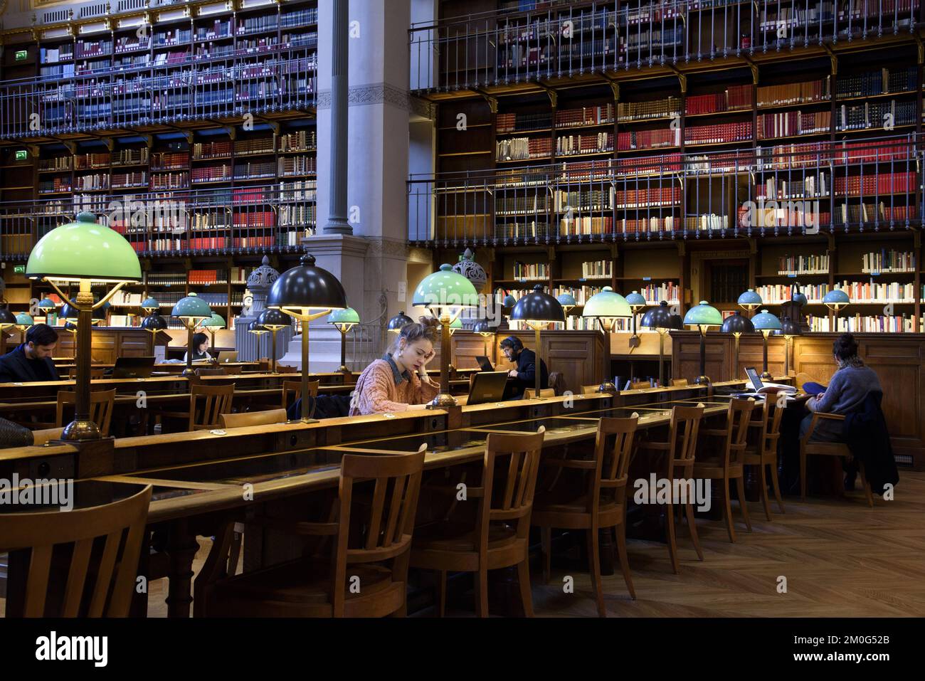 Frankreich. Paris (75) 2.. Arrondissement. Nationalbibliothek Frankreichs (BNF). Richelieu-Website. Labrouste Zimmer (Räume renoviert von Virginie Bregal an Stockfoto