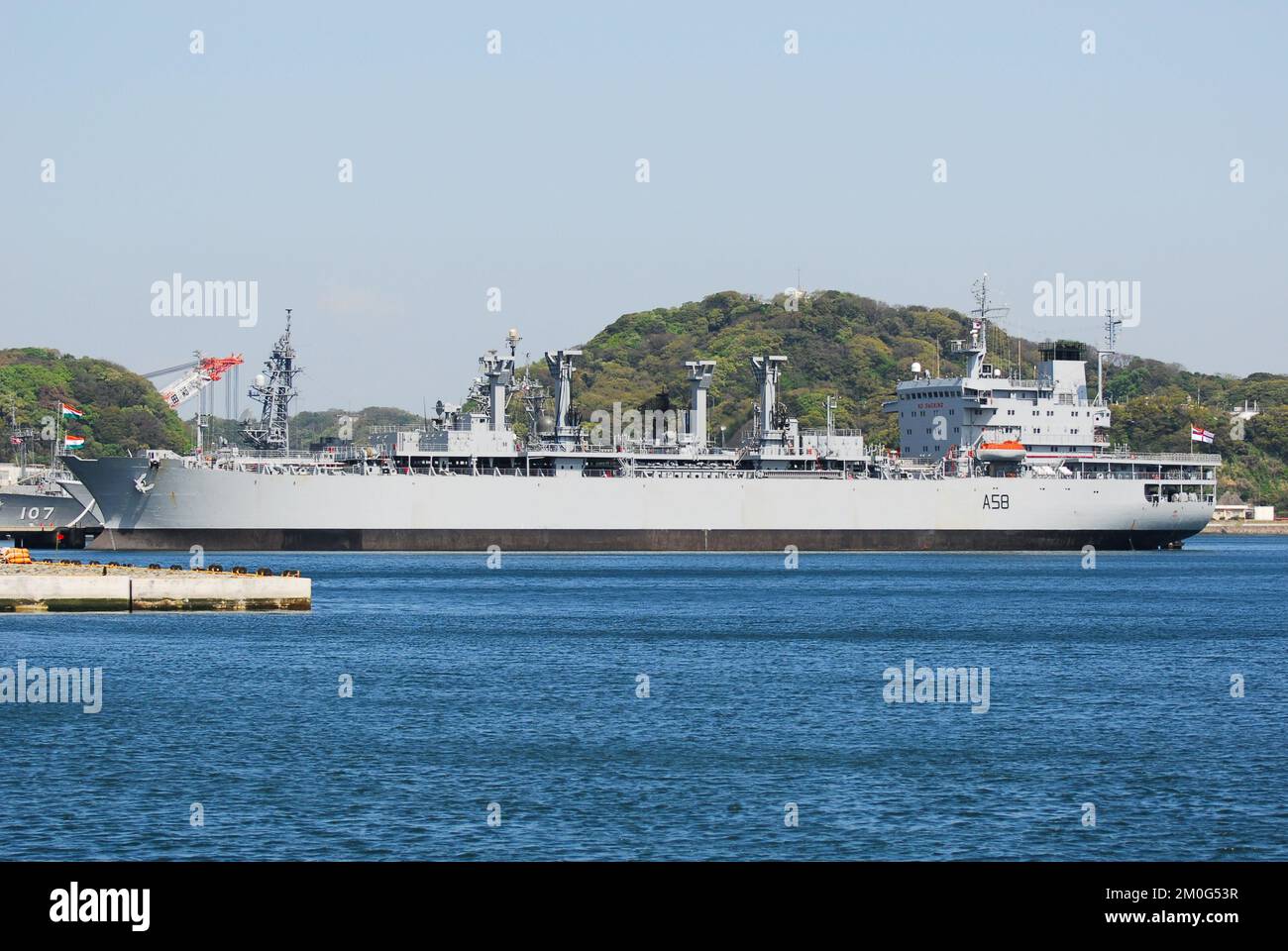 Präfektur Kanagawa, Japan - 14. April 2007: Indische Marine INS Jyoti (A58), Jyoti-Klasse Auffüllöler. Stockfoto