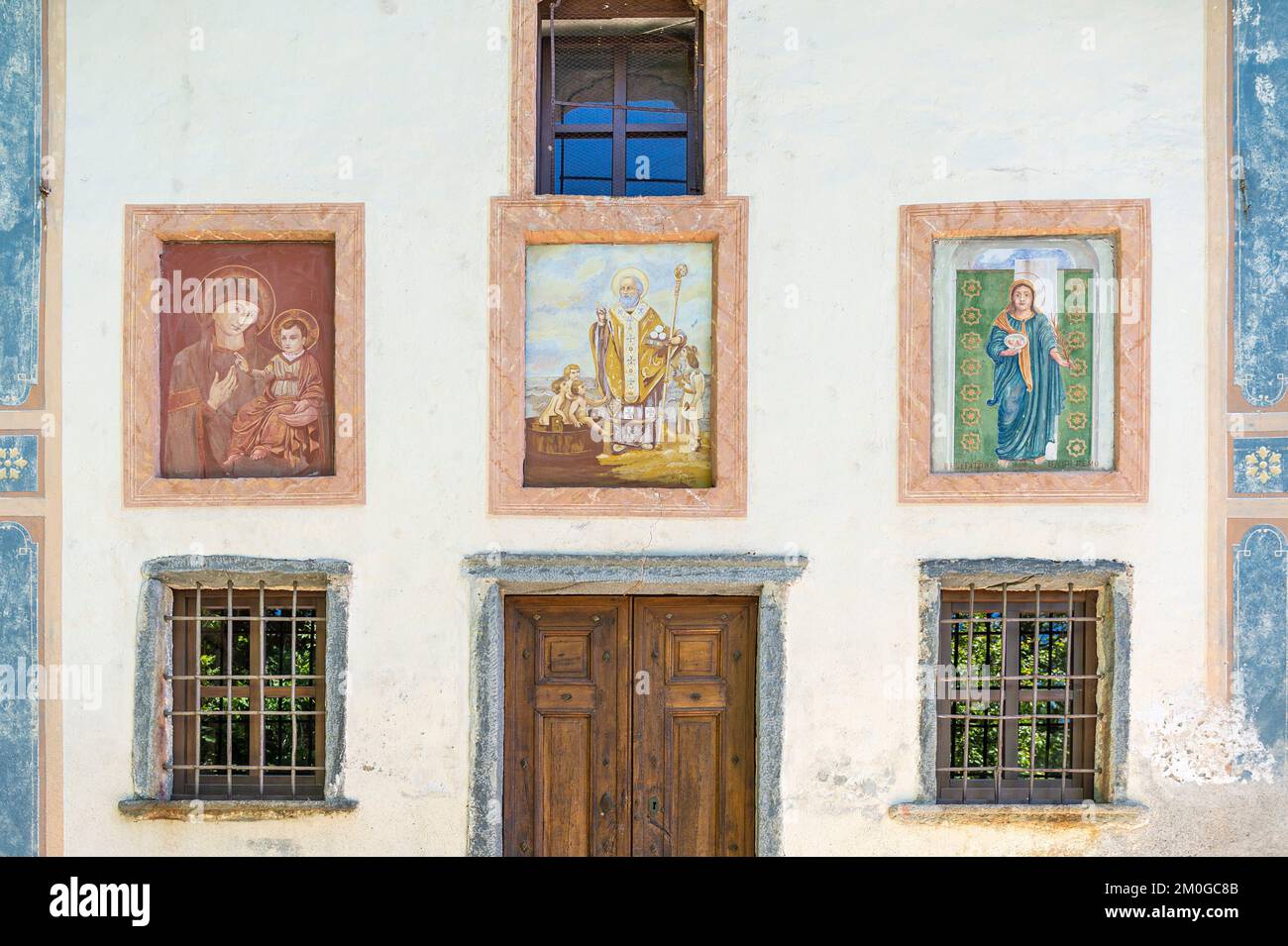 Kleine Kirche im dorf prati, rimella, italien Stockfoto