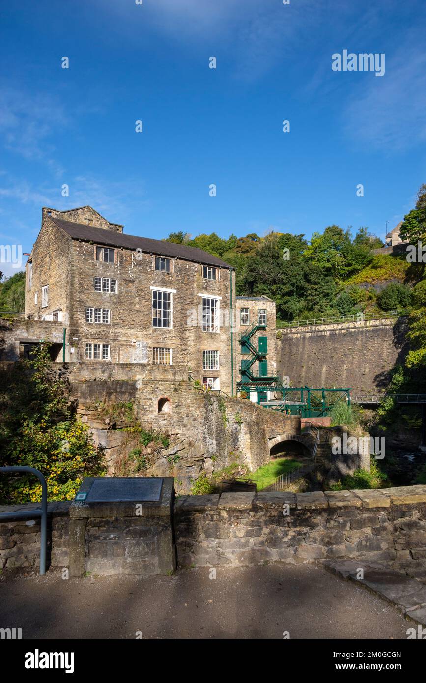 Torr Vale Mill im Torrs Riverside Park, New Mills, Derbyshire, England. Stockfoto