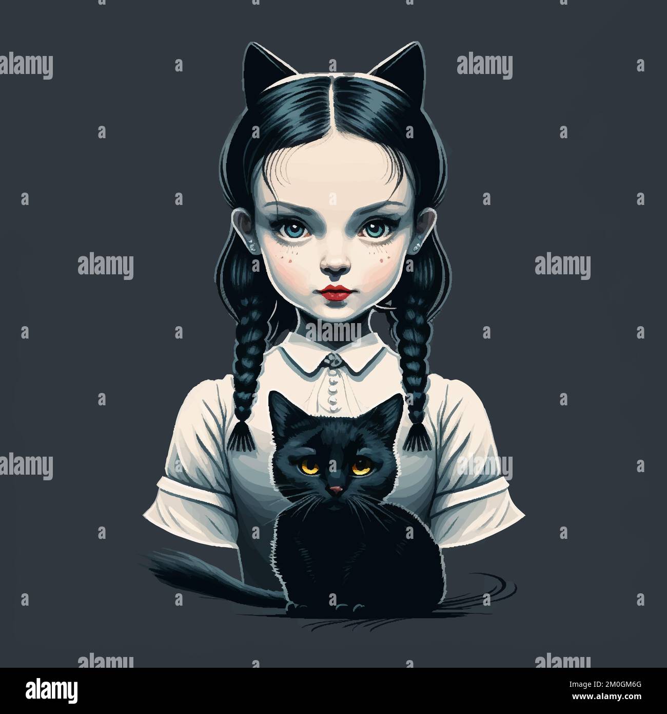 Mittwoch-addams-Illustration Stockfoto