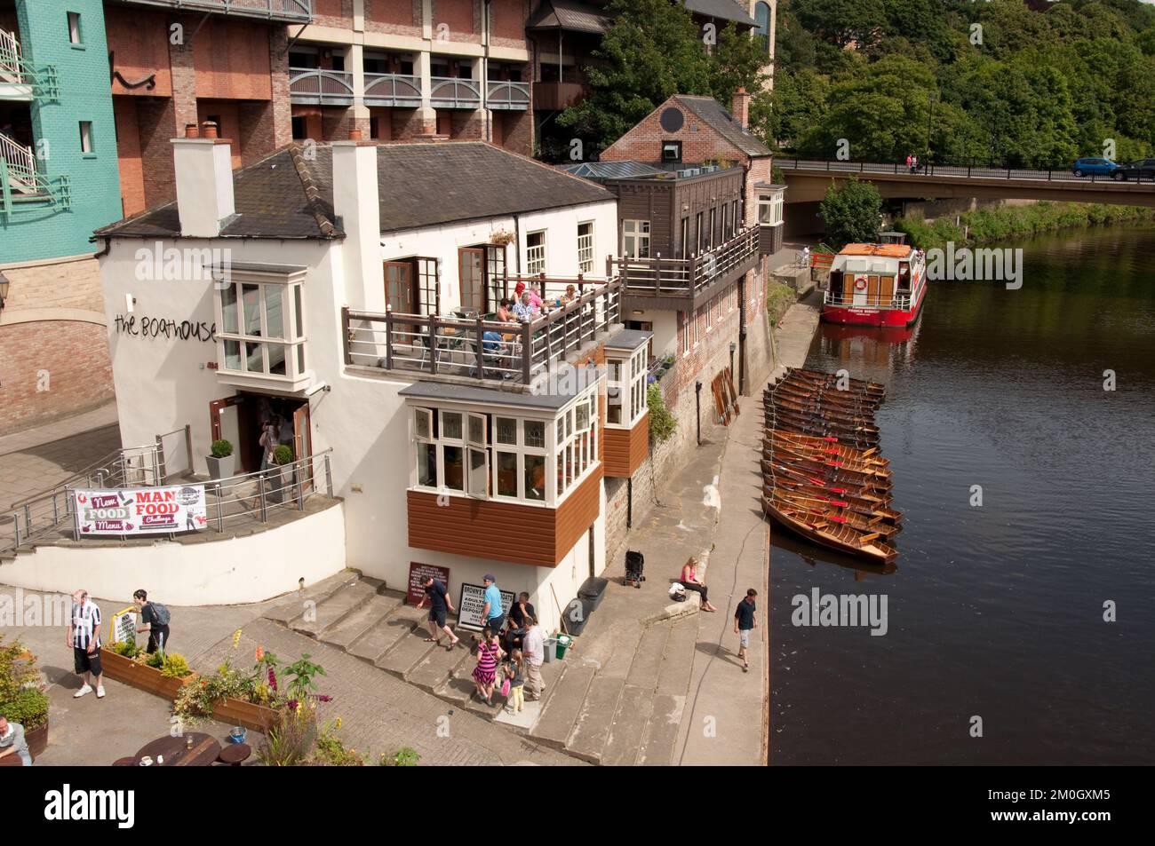 Das Bootshaus, River Wear, Durham. Co Durham, Tyne und Wear, Großbritannien Stockfoto