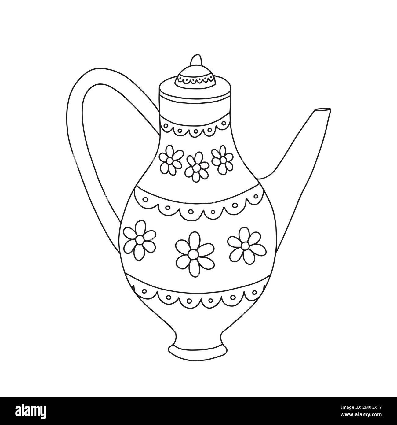 Doodle Teekanne Stock Vektor