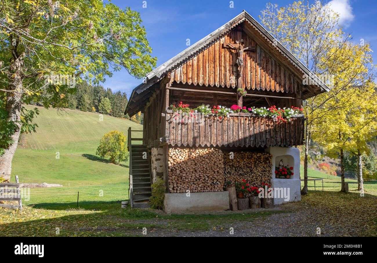 Italien, Region Trentino-Südtirol, Funes-Tal, San Pietro Stockfoto