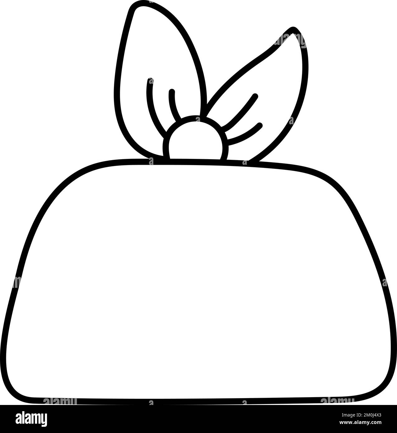 Line Koreanisches traditionelles Neujahr oder Seollal Fortune Furoshiki Geschenksymbol. Kunstvektorbild für Lunar Grußkarte, Einladung Stock Vektor