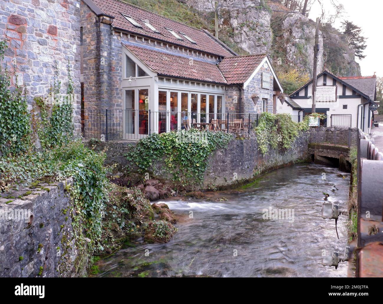 Dezember 2022 - The Gorge Cafe in Cheddar, Somerset, England, Großbritannien. Stockfoto