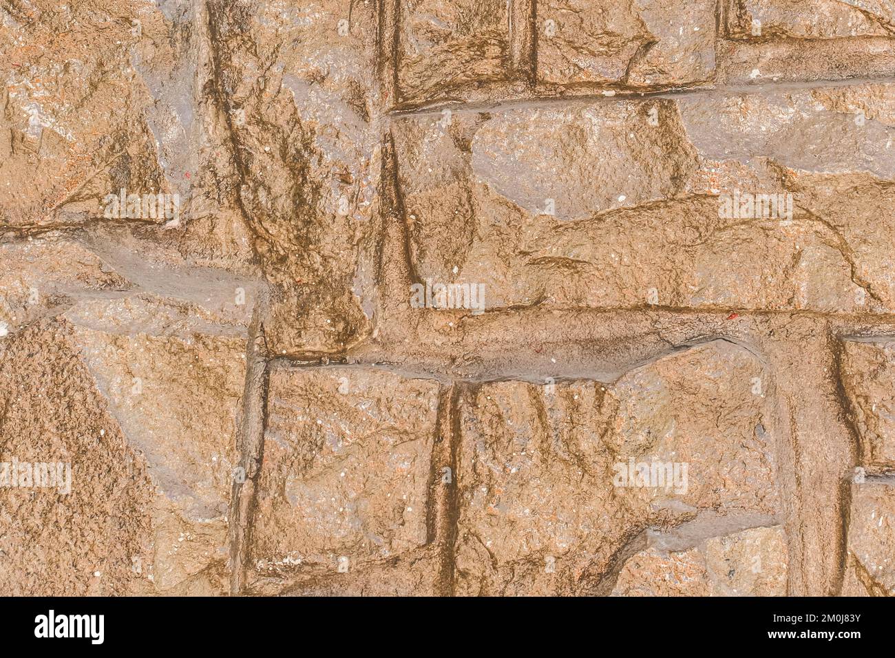 Stein moderne Wand mit abstraktem Muster auf Oberfläche Stadt Textur Hintergrund. Stockfoto