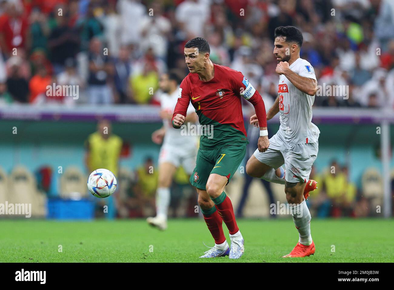 Lusail City, Katar. 06.. Dezember 2022. LUSAIL CITY, KATAR - DEZEMBER 06: Cristiano Ronaldo während der FIFA-Weltmeisterschaft Katar 2022. Runde des 16-Spiels zwischen Portugal und der Schweiz am 6. Dezember 2022 im Lusail Stadium in Lusail City, Katar. (Foto: Pawel Andrachiewicz/PressFocus/Sipa USA) Guthaben: SIPA USA/Alamy Live News Stockfoto