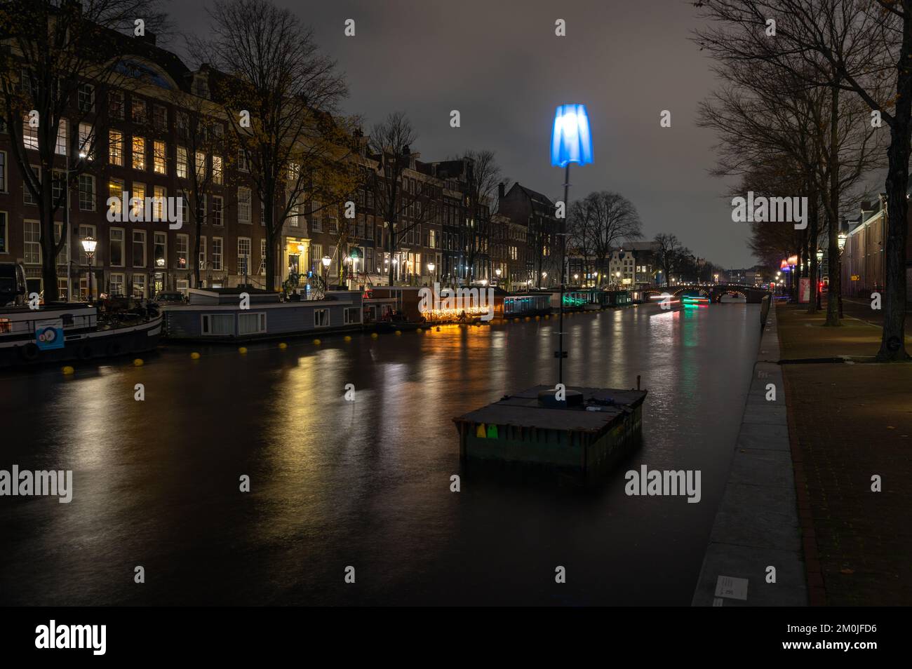 Installation des Lichtfestivals 2022 in Amsterdam Stockfoto