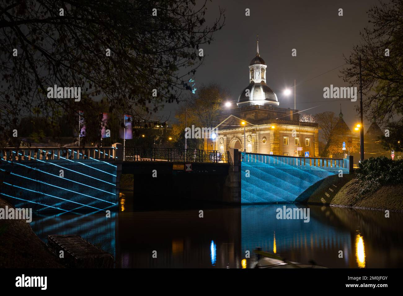 Installation des Lichtfestivals 2022 in Amsterdam Stockfoto