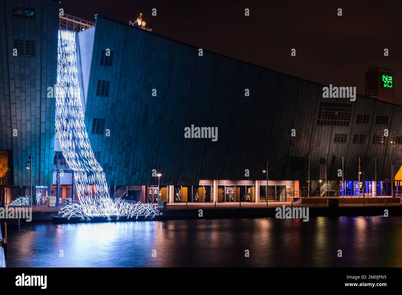 Installation des Lichtfestivals 2022 in Amsterdam Stockfoto