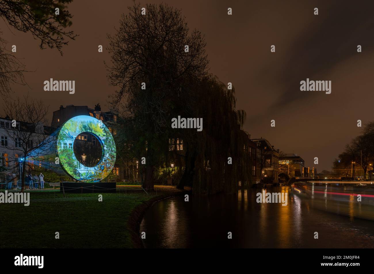Installation des Lichtfestivals 2022 in Amsterdam Stockfoto