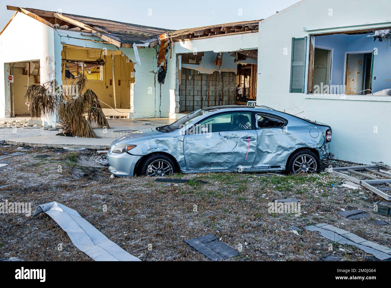 Fort Ft. Myers Beach Florida, Estero Island Estero Boulevard, Haus Häuser Häuser Eigentum Hurrikan Ian Schaden Zerstörung Zerstörung zerstörte Trümmer Stockfoto