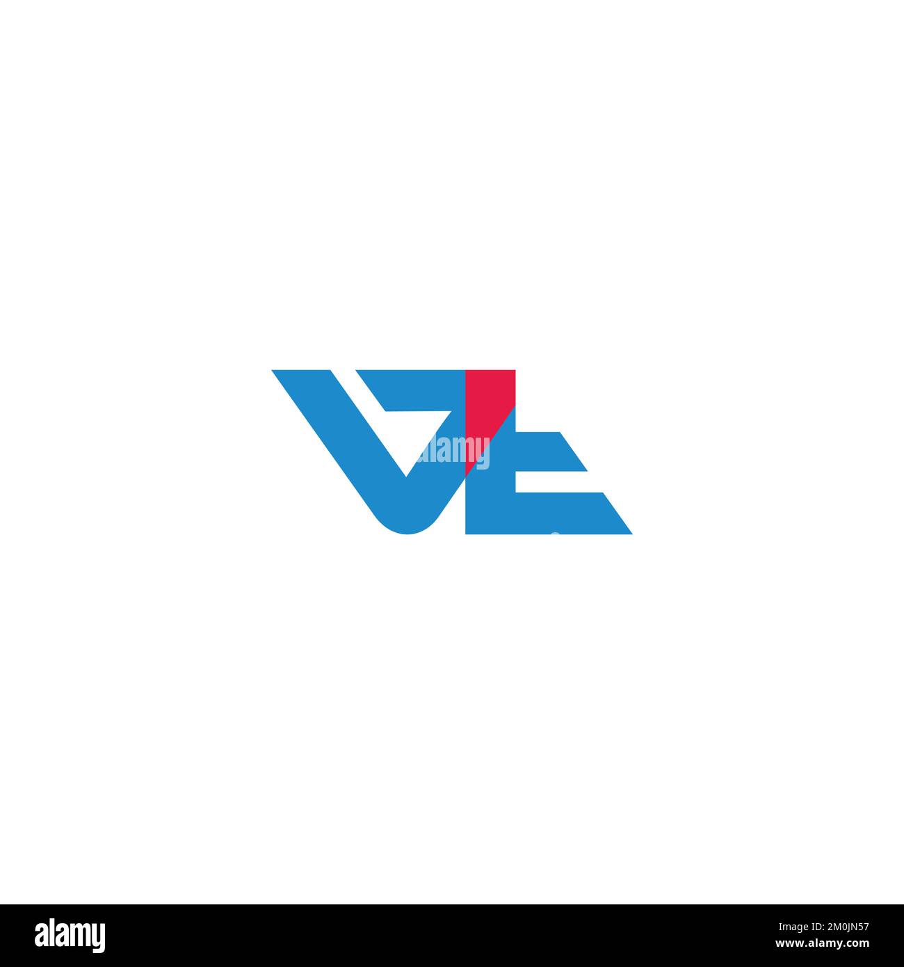 Mit dem Buchstaben „vt“ verbundener, farbiger, einfacher Logovektor Stock Vektor