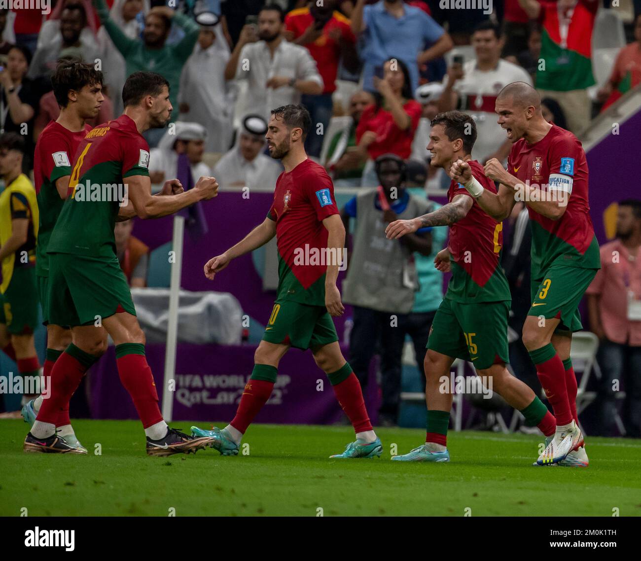 LUSAIL, AD - 06.12.2022: PORTUGAL gegen DIE SCHWEIZ – Portugal gegen die Schweiz Partei, Spiel gültig für das achte Finale der FIFA-Weltmeisterschaft 2022, im Lusail-Stadion, Doha, Katar (Foto: Juan Antonio Sánchez/Fotoarena/Sipa USA) Stockfoto