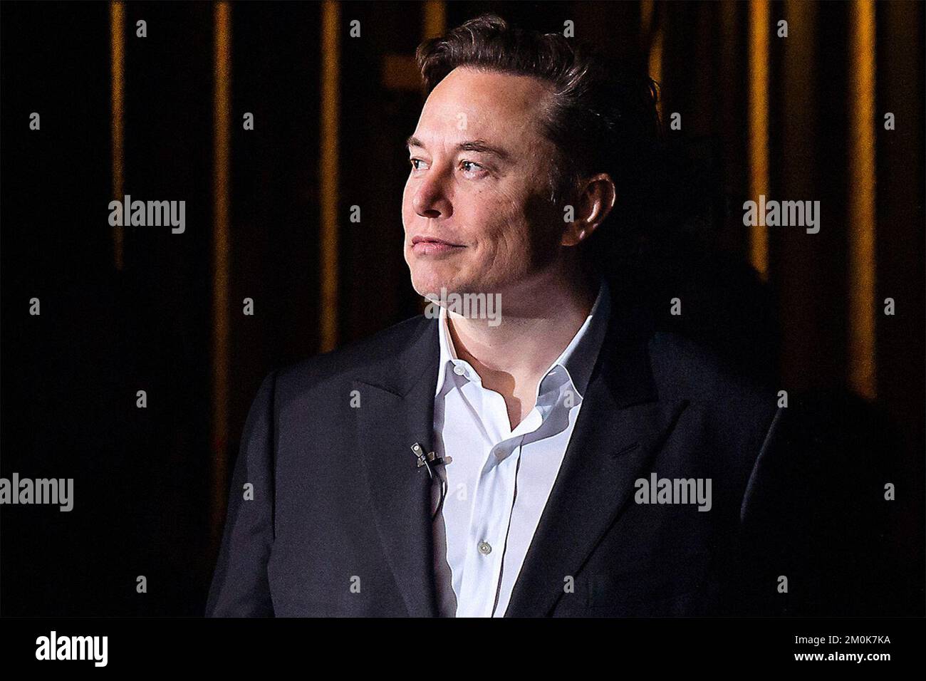 Porträt von Elon Musk, dem reichsten Mann der Welt und CEO von Tesla, SpaceX und Twitter. Moschus ist außerdem Gründer der Boring Company und Mitbegründer von Neuralink, OpenAI und der Online-Bank x.com, die mit Confinity zu PayPal fusionierte. Stockfoto